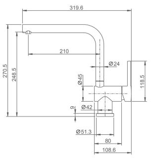 Смеситель для кухни Splenka S205.40.06 чёрный